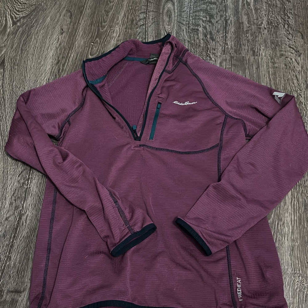 Eddie Bauer Burgundy Quarter-Zip Pullover